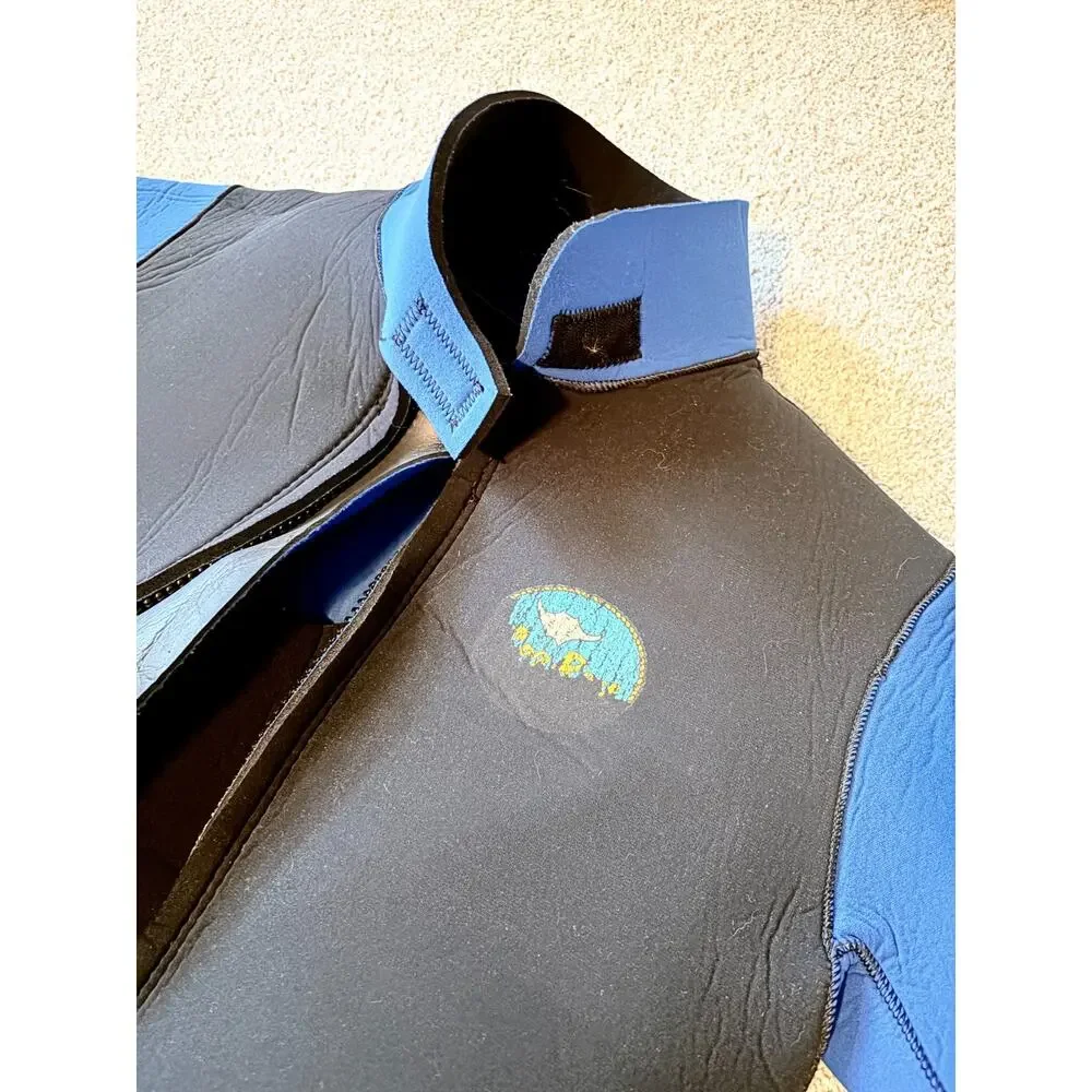 Scuba Wetsuit Sea Ray 2 Piece Neoprene Beavertail Long John Blue Black MEDIUM